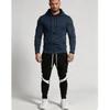 Mens Winter Casual Tracksuit Hooded Sweatshirt Pants Set Outdoor Sportswear Two-Piece