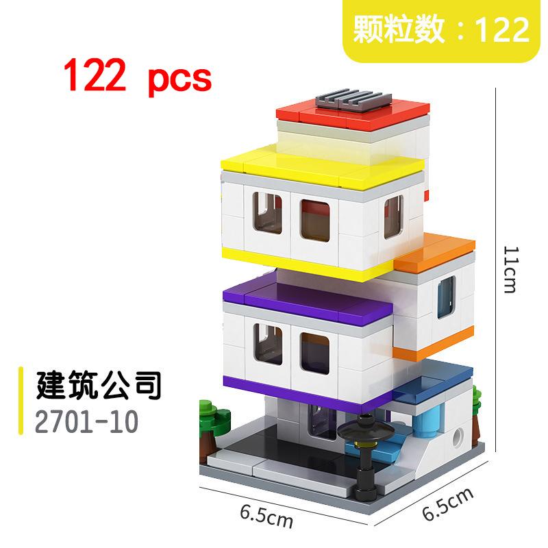 City Miniature Views Mini Street Coffee Shop Model Building Blocks Kits Bricks Kids Toys Girls Boys Flower Food Retail Store