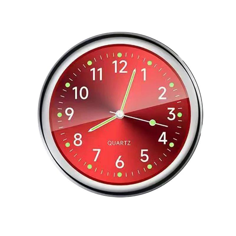 Automobile Clock Dashboard Car Clock Interior Decor Portable Mini Clock Decoration Luminous Analog Watch Ornaments For Cars