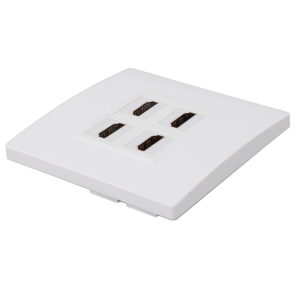 HD Wall Plate 4K 60HZ Female to Female 4 Ports HD Multimedia Interface Wall Panel for Computers TVs