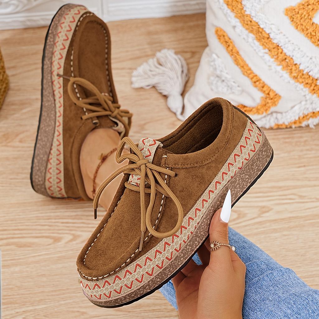 Women's Wide Width Platform Loafers, Old Money Style Minimalist Flats, Vintage Classic Casual Shoes for Women