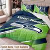 Seattle Seahawks Bedwäsche-Set mit Aufdruck Benutzerdefinierter Name Text 1 Bettbezug 2 Kissenbezüge Für Schlafzimmer