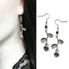 1 Pair Gothic Rose Earrings Round Bead Black Gem Pendant Rose Earrings Punk Jewelry for Women Girls Ladies Accessories