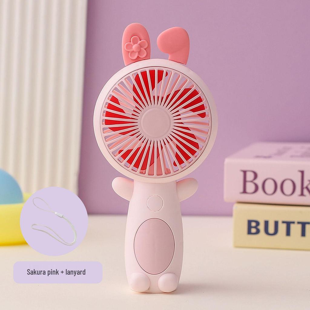 2026 Rechargeable Cartoon Handheld USB Fan: Powerful Mini Portable Desktop Electric Fan