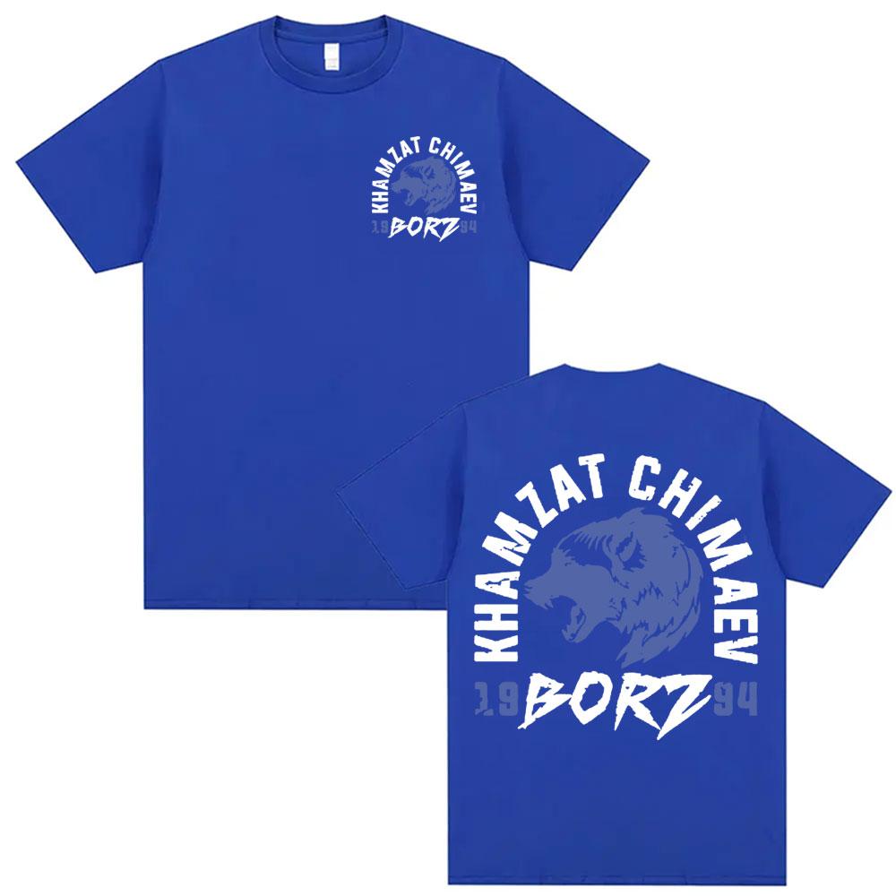Khamzat Chimaev "borz" Logo Grafik T-Shirt Herrenbekleidung Harajuku Mode Übergroße T-Shirts Lässiges Baumwoll Kurzarm T-Shirt
