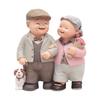 Sweet Loving Old Couple Figurine Resins Decoration for Wedding Anniversary Gift