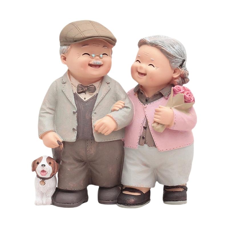 

Elderly Couple Adornment Loving Old Married Couple Statue for Home Wedding Decoration Valentines Day Anniversary Gift