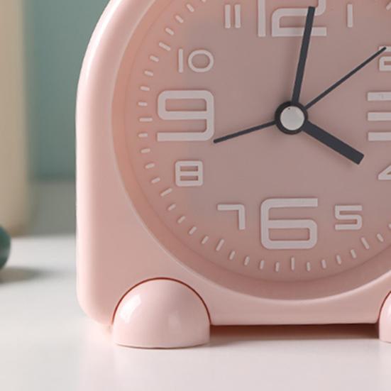 Bedside Alarm Clock Compact Mini Size Silent Operation Battery Powered Illuminated Display Decorative Table Clock