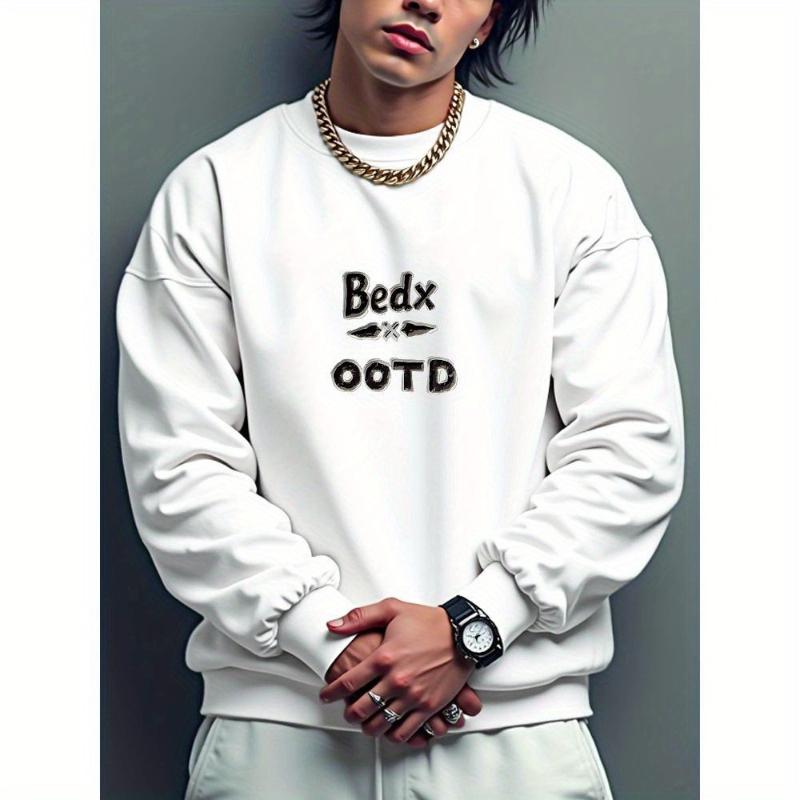 

Daily Wear & Long-Term Use, Ribbed Neckline & Durable, Men s Crew Neck Sweatshirt XXL чёрный