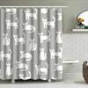 White Cat Shower Curtain Cute Bathroom Decor Set For Kids Bath Room Waterproof Fabric Home Decoration