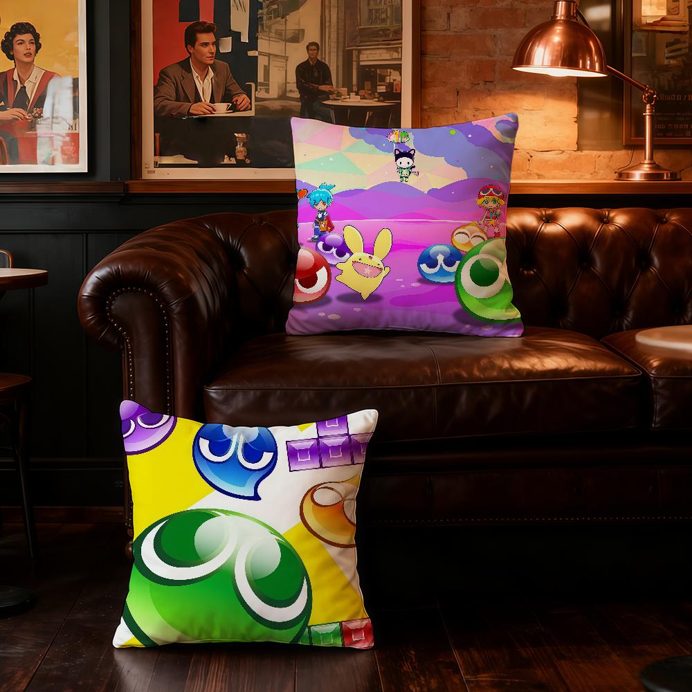 P-P-Puyo Game P-P-Puyo cushion cover Home Office Convenient Nordic Simplicity Hit With Zipper Cushion Cover