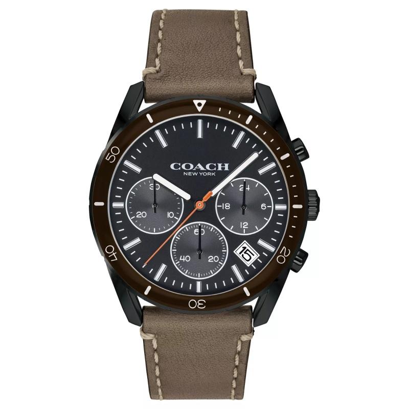 

COACH-Men s Thompson Sport Leather Strap Watch, 41M 14602408 чёрный