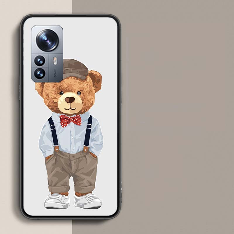 

Cool Teddy Bear Fashion Selfie Phone Case For Redmi Note 15 Pro 5G 14 13 12 Pro Plus 11 11T 11E 11S 10 Pro 10S 9 9S Cover Cell C Note 12 Pro Plus
