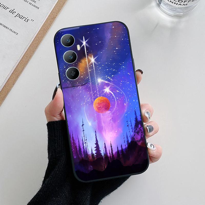 For Realme C65 Case C 65 Lovely Cartoon Flower Painted Soft Silicone Phone Cover For Realme C65 4G Funda Coque RealmeC65