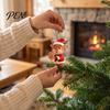 Christmas Tree Hanging Decorations Elk Ornaments, 2D Flat Wooden Cute Reindeer Decoration, Cartoon Holiday Ornaments for Home Deer Pendants