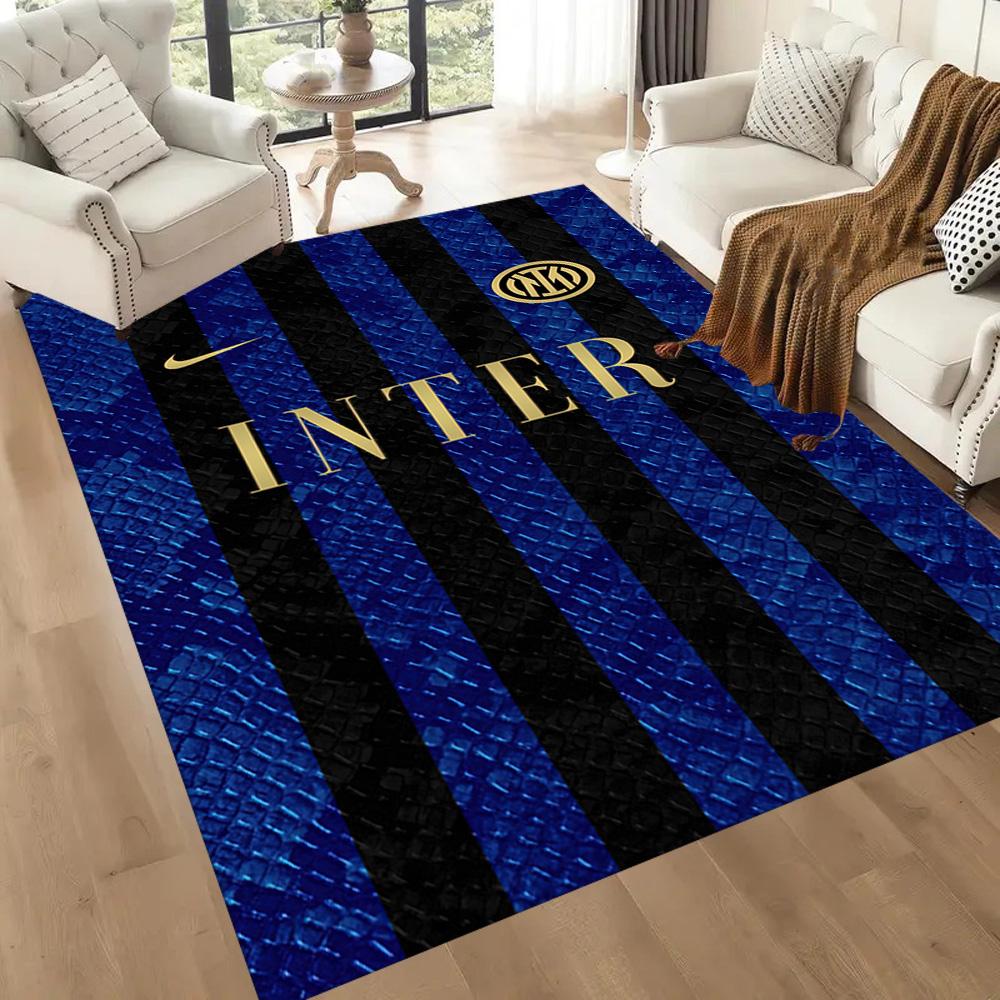 Inter Milan Area Rug Design For Kitchen Game Room Living Rooms Hallway Antislip Carpet Anime Office Decor Perfect Gift For Valentine'S Wedding Birthda