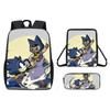 Children Cartoon Pattern Breathable Backpack Three Piece Set