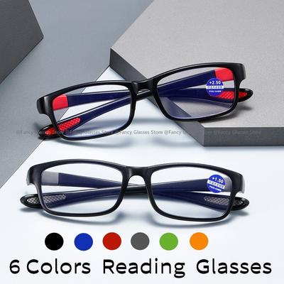 Fashion Trendy Men Sports Reading Glasses Unisex Vintage Ultralight TR90 Hyperopia Eyewear Women Retro Square HD Presbyopia Eyeglasses