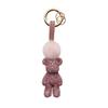 Autumn and Winter New Mink Hair Full of Diamonds Violent Bear Car Key Chain Drill Rope Key Ring Bag Pendant Online Celebrity