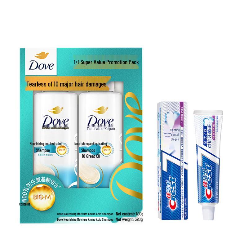 Набор зубной пасты Crest и шампуня Dove