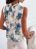 2025 Summer Women's Fashion Sleeveless Printed Tie-Up Vest Top