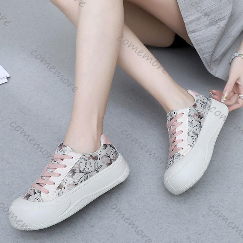 Fashion Comemore Women's Sneakers Shoes Spring Autumn Outdoor Lace Up Platform Flats Comfortable Fashion Height Increase Casual Shoes