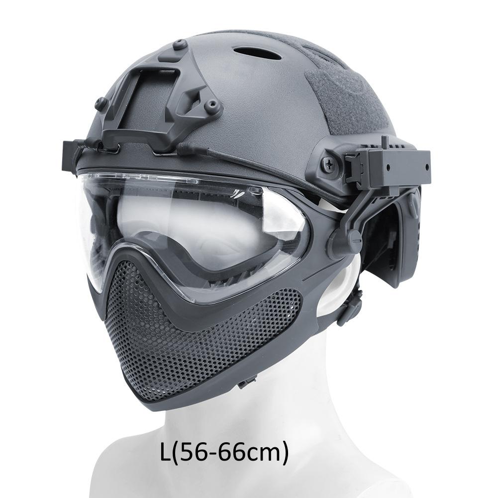 Tactical Helmet   Mask   Goggle Sets Outdoor Airsoft Paintball Helmet with Goggles FAST PJ Helmets CS Game Full Face Protection