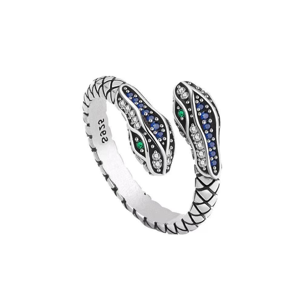 Vintage Diamond Snake Wrap Ring: Hip Hop Party & Festival Fashion Jewelry