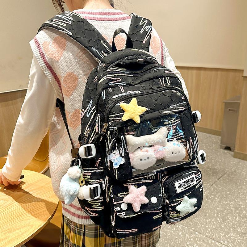 Schoolbag Children Elementary School Students Junior High School Girls Multi Layer High Value Ins Pain Bag Backpack