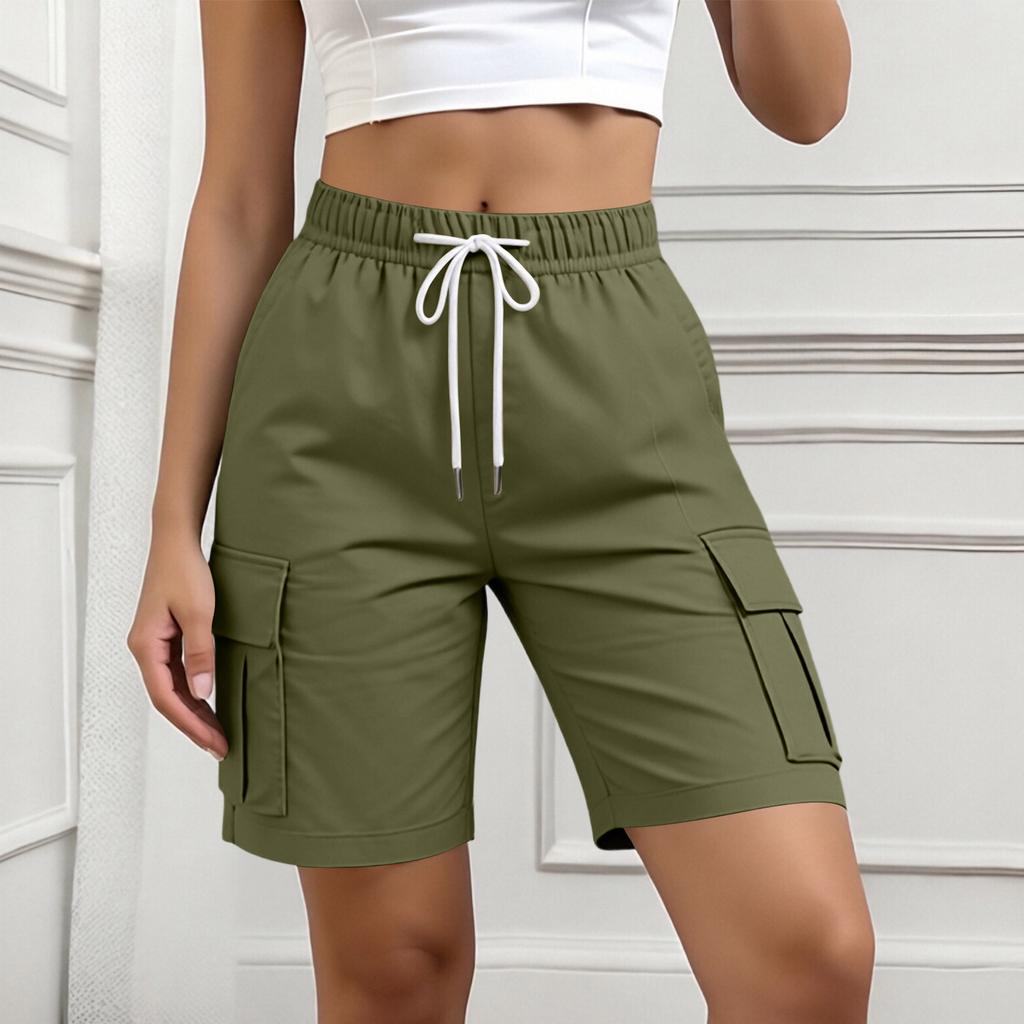 Women's Fashion Drawstring Casual Pocket Sports Shorts