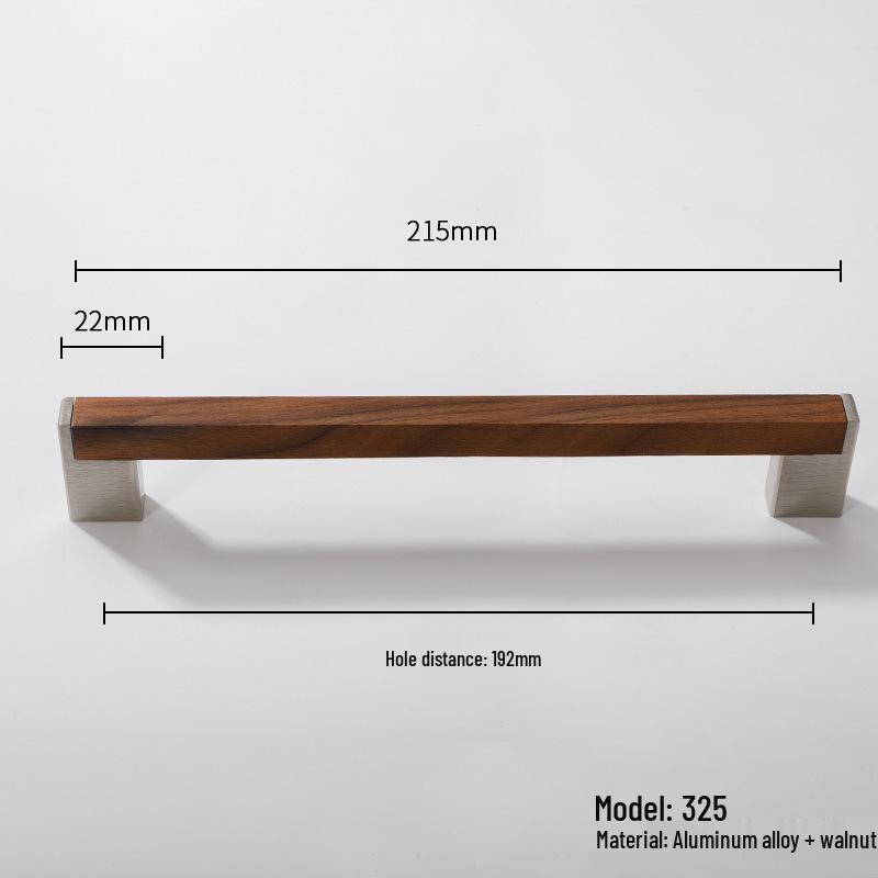 Maniglia per armadio minimalista giapponese in legno massello con impugnatura in noce