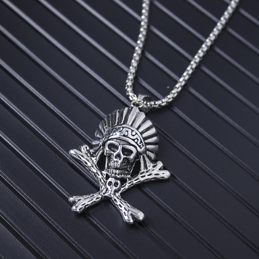 European and American Trendsetters, Titanium Steel Hip-hop Necklace, Men's Trendy Trampoline, Versatile Pendant