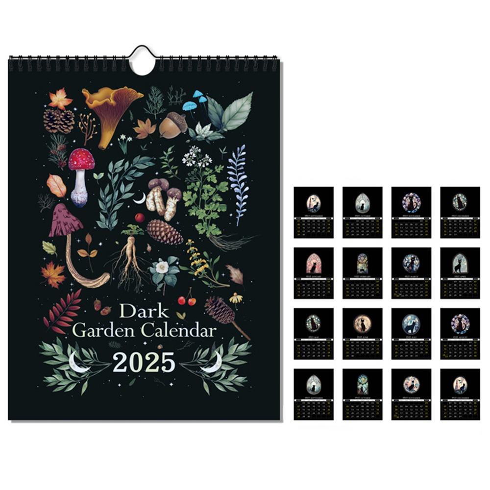 Dark Forest English Wall hanging Calendar INS Calendar Planner 2025 Wall Lunar Calendars  New Year