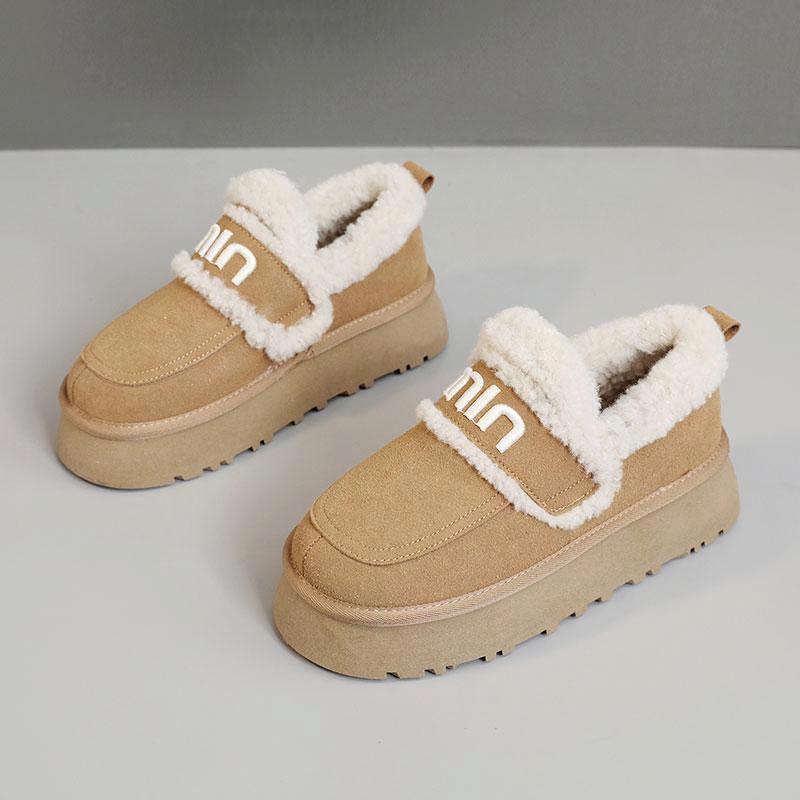 

[Customized] U9983 new 2025 autumn and winter cotton shoes women s shoes warm thick-soled wear-resistant board shoes velvet college 35
