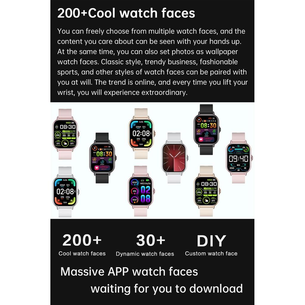 2024 New Smart Watch Men Women Full Touch Body Temperature Heart Rate Monitor Smartwatch Waterproof Smart Wristwatch