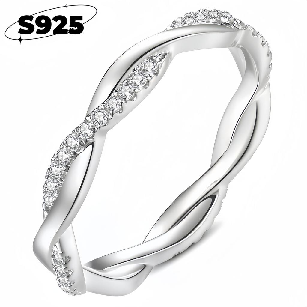 S925 Pure Silver Ring - Fashionable and Non-fading, Simple Zirconia Ring - Wedding Ring