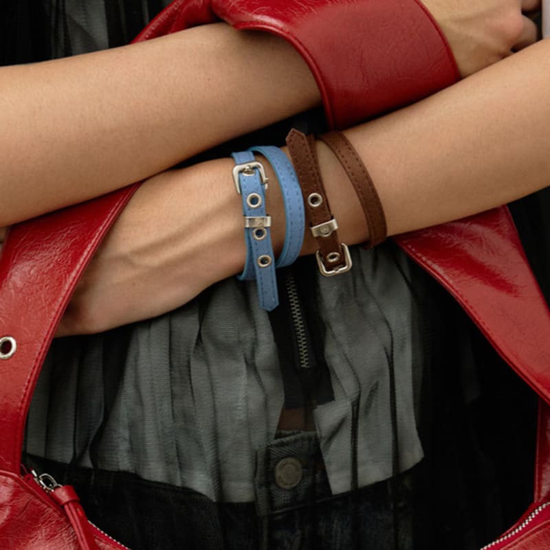 CHRISTINE PROJECT Cp VEGAN SUEDE EYELET BRACELET_4COLORS