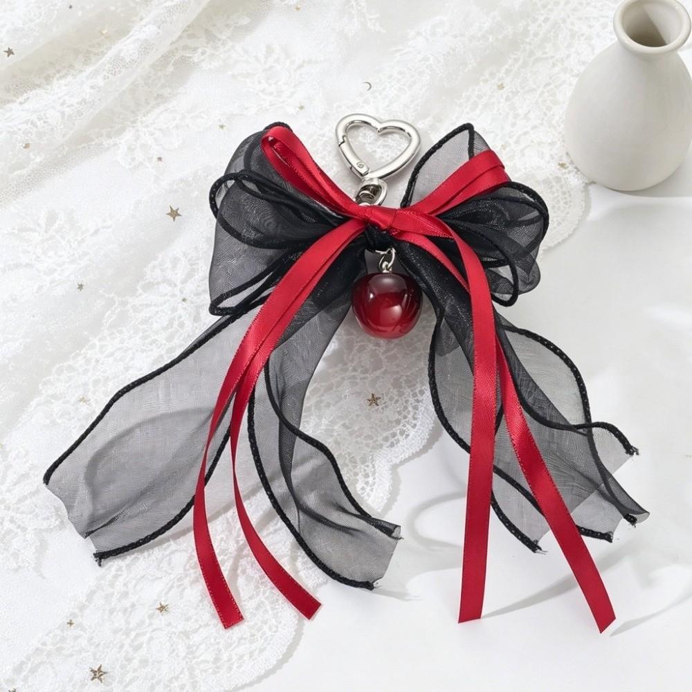 Exquisite Ornament Lace Bow Keychain Hollow Design Bag Pendant Ribbon Keyring Backpack Accessory