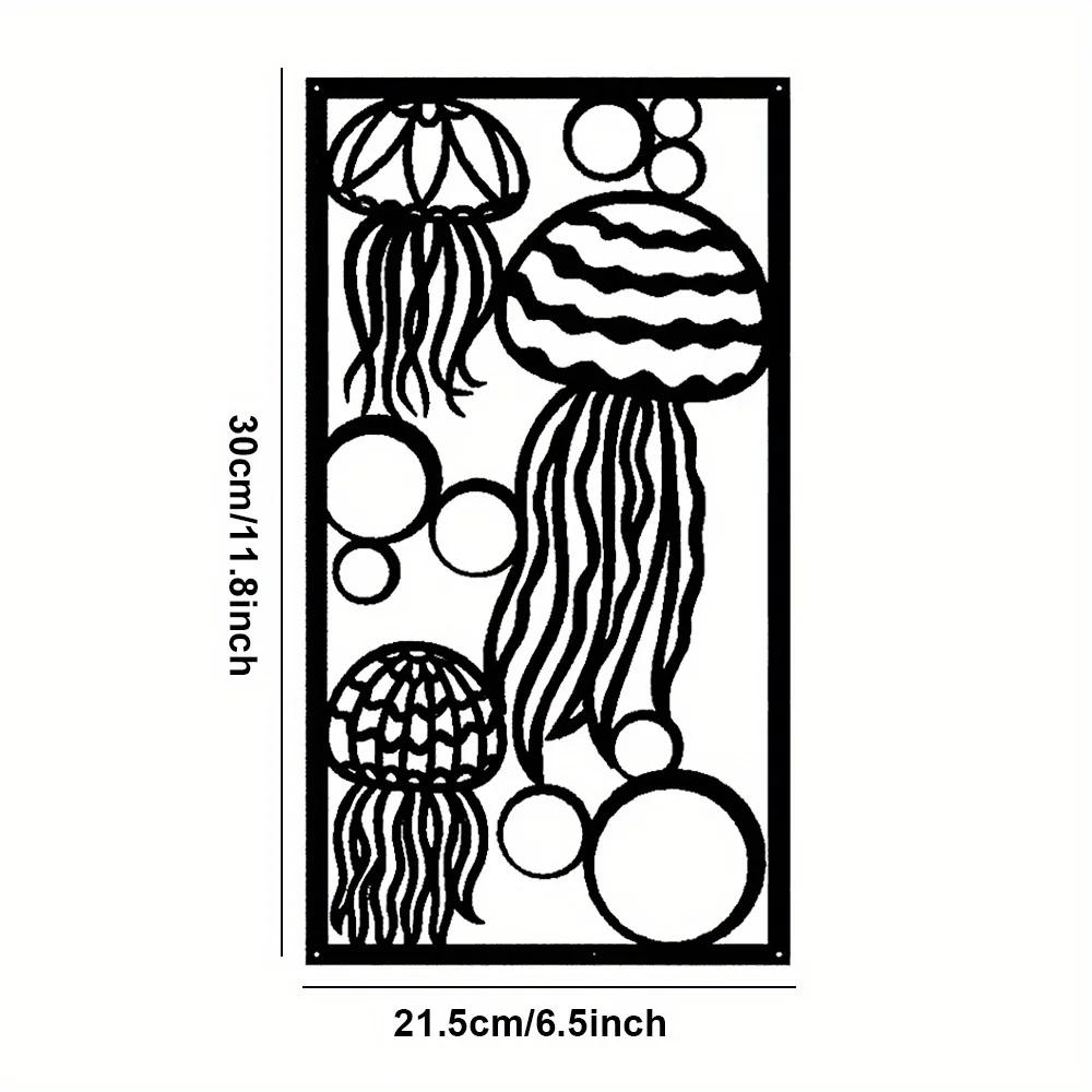 

Металлическое настенное искусство «Медузы на пляже» – элегантные украшения для домашнего офиса, гостиной и спальни, стильный прибрежный декор чёрный