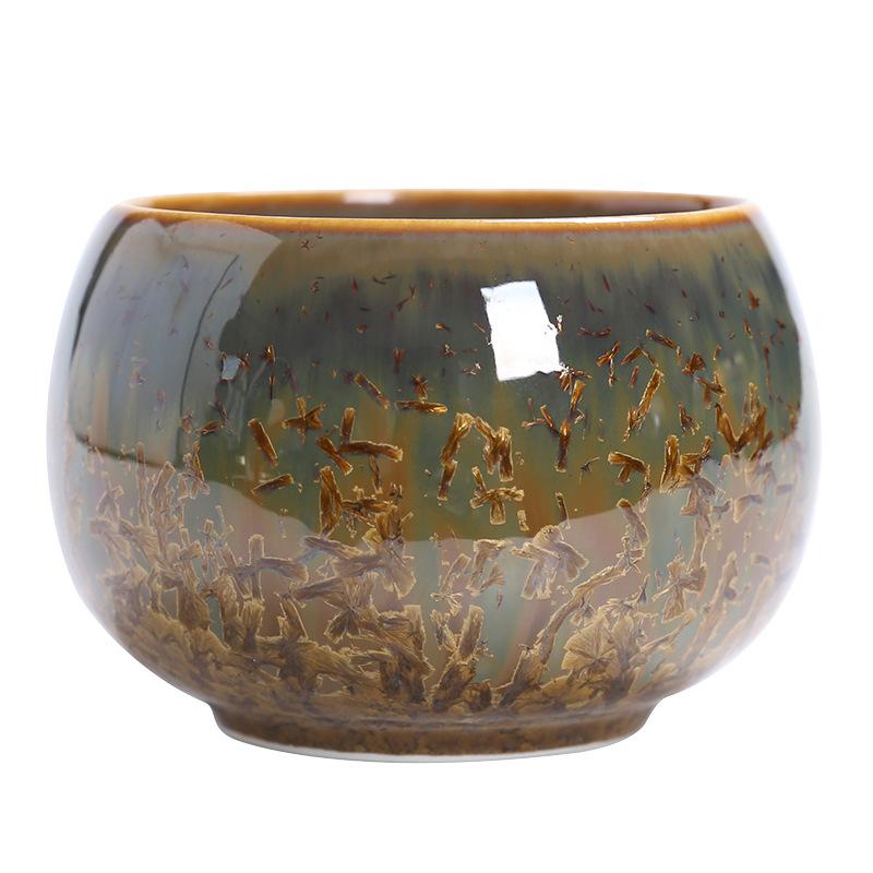 Ceramic Teacup Large Crystal Glaze Gongfu Tea Cup Personal Use Only Luxury Tea Mug For Home Office Desk Collection Gift