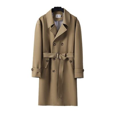 Herren-Trenchcoat, lang, Umlegekragen, Streetwear, zweireihig, britischer Stil, für Business und Freizeit, Oberbekleidung M-6XL