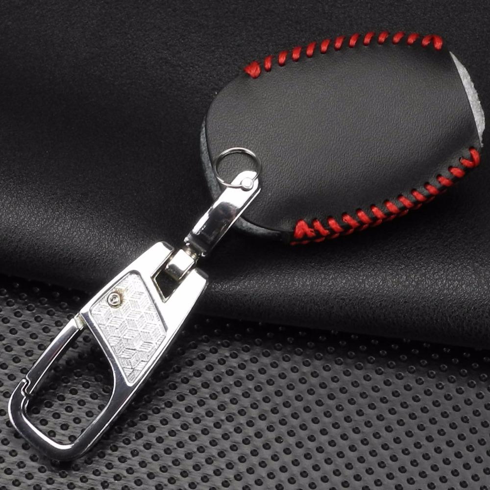 jingyuqin 3B Genuine Leather Men Car Key Bag Case Cover Holder Chain For Mercedes Benz W203 W210 W211 W124 W202 W204 W205 AMG