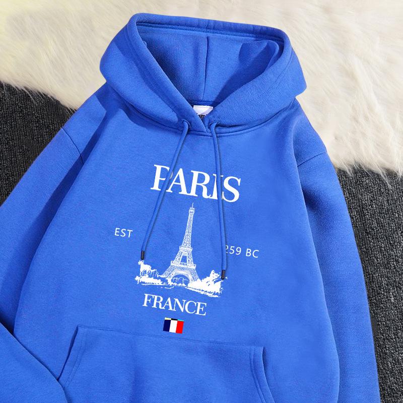 Sudadera con capucha de moda para mujer, tamaño europeo, Torre Eiffel de París