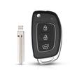 Funda de Mando de Coche Plegable para Hyundai Solaris Ix35 Ix45 Elantra Santa Fe Hb20 Verna Hy15/Hy20/Toy40 Hoja 3 Botones