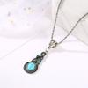1 Set Women Necklace Earrings Faux Turquoise Vintage Jewelry Electroplating Sparkling Jewelry Set for Party