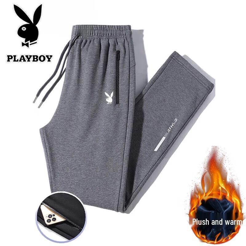 PLAYBOY Men's Plush-Lined Straight-Leg Casual Pants