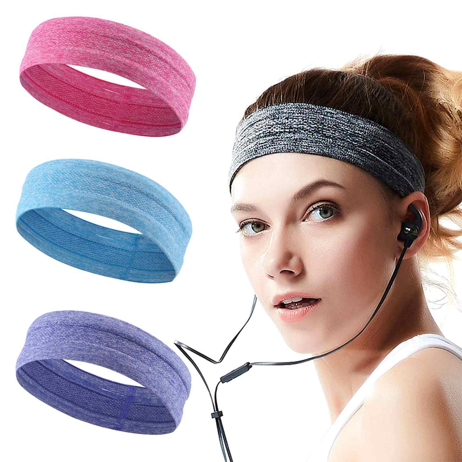 

Набор из 3 женских повязок на голову, спортивные повязки для йоги, бега, спорта, путешествий, нескользящие повязки для тренировок, женские/мужские повязки от пота One Size