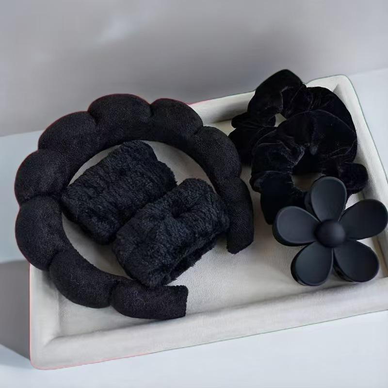 16-Piece Multi-Color Soft Headband and Hair Clip Set with Bowknot Washband and Elastic Hair Ties