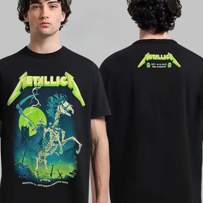 Heavy Metal Band Merallica Global Tour Mercah T-shirt Men Women Oversized Loose Casual Tees Streetwear Harajuku Fashion Cotton Top