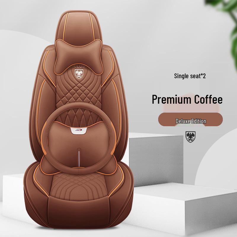 Universal Leather Car Seat Cover & Cushion for All Seasons - Winter Model